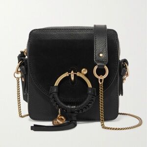 See by Chloe mini Joan suede and leather black crossbody bag